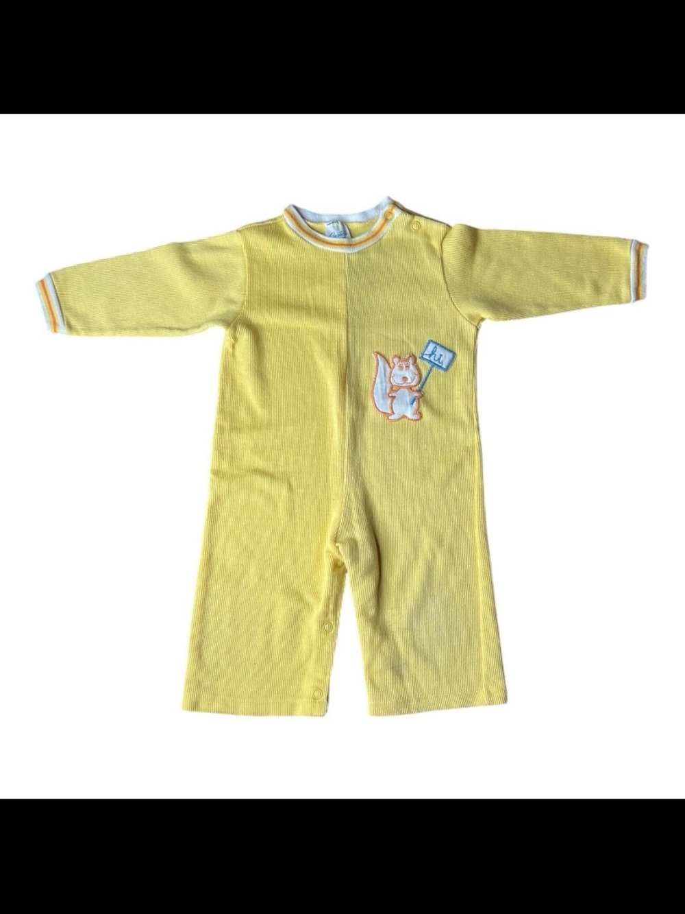 Carters's 70s Vintage Yellow Squirrel Romper Sz 12 M